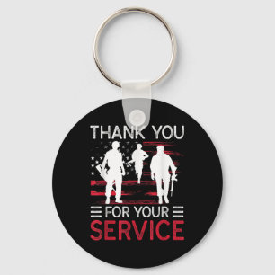Thank You For Your Service Memorial Day Key Ring