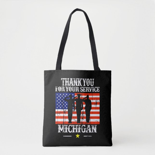 thank you for your service Michigan Christmas Tote Bag (Front)