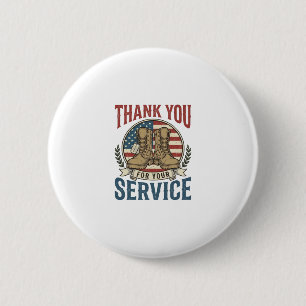 Thank You for Your Service Military Boots Shirt De 6 Cm Round Badge