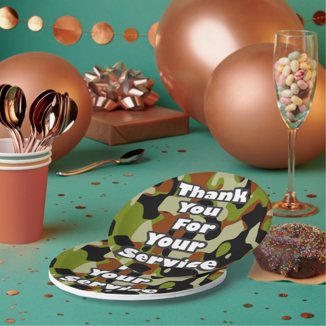 Thank You for Your Service Paper Plate (Multi)