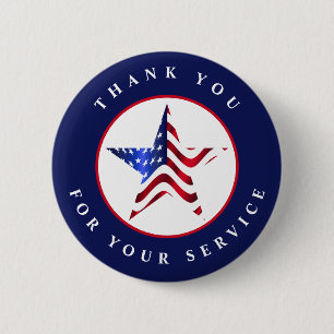Thank You For Your Service Patriotic button