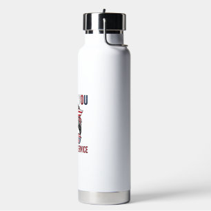 Thank You For Your Service Patriotic Messy Bun Shi Water Bottle