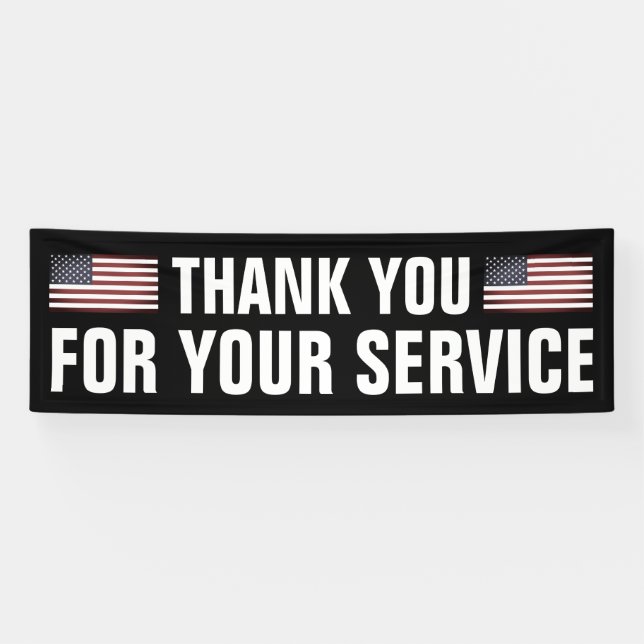 Thank You For Your Service patriotic US flag sign (Horizontal)