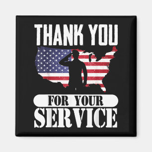 Thank You For Your Service Patriotic Veterans Day Magnet