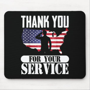 Thank You For Your Service Patriotic Veterans Day Mouse Pad