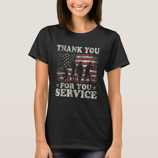 Thank You for Your Service  Patriotic Veterans Day T-Shirt (Front)