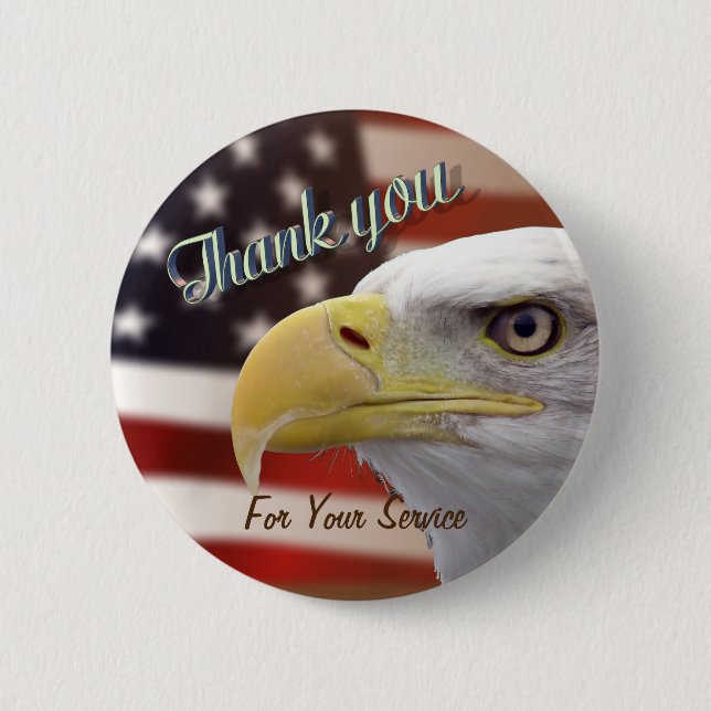 Thank You For Your Service Pin Button (Front)