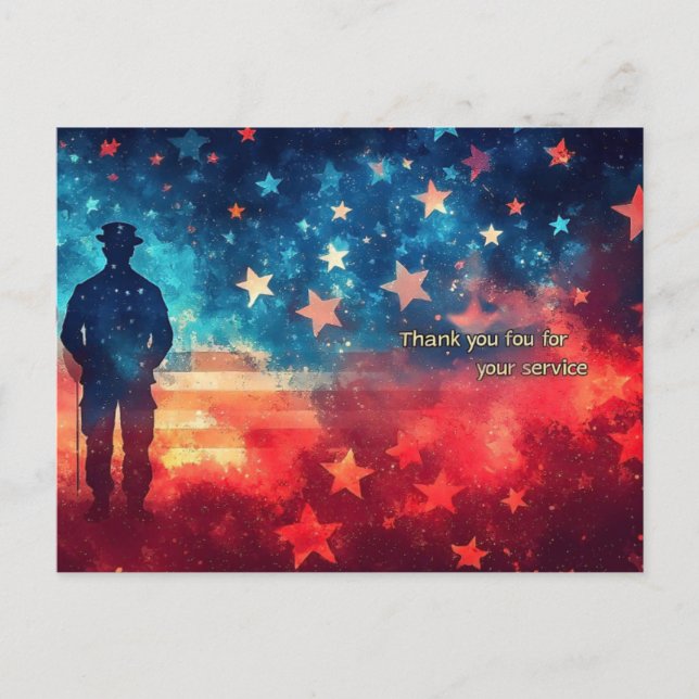 Thank you for your service  postcard (Front)