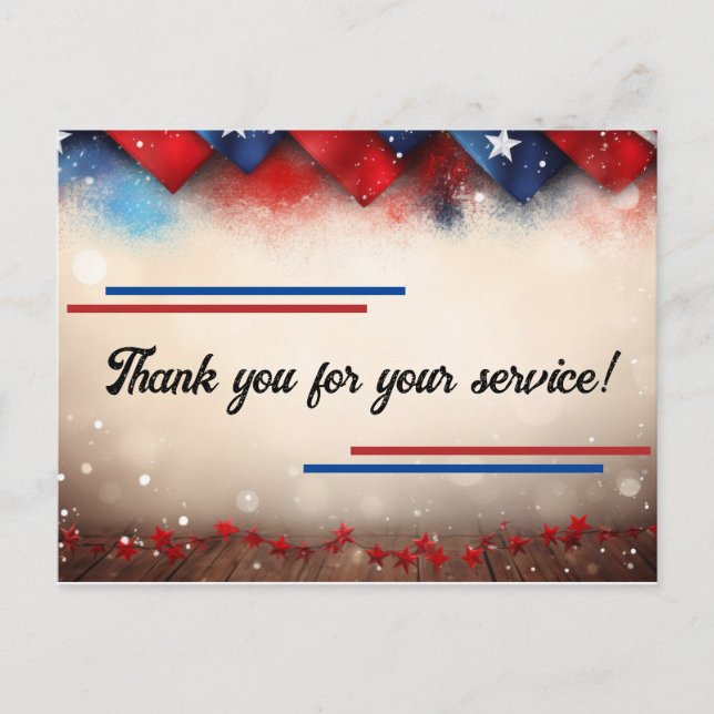 Thank you for your service postcard (Front)
