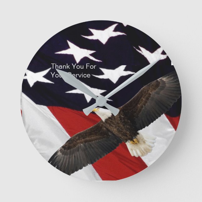 Thank You For Your Service Round Clock (Front)