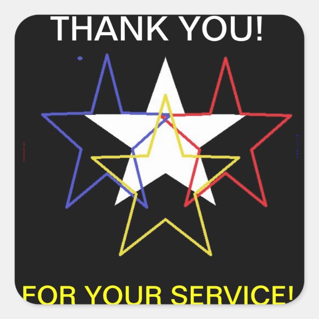 Thank You...For Your Service Square Sticker (Front)