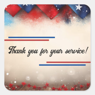 Thank you for your service square sticker