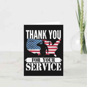 Thank You For Your Service Veteran Patriot Militar Card