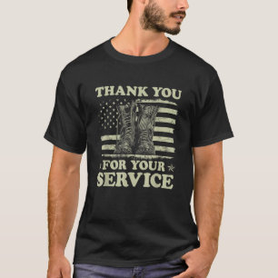 Thank You For Your Service Veteran US Flag Veteran T-Shirt