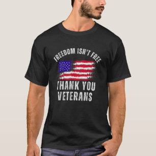 Thank You for Your Service Veterans American Flag T-Shirt