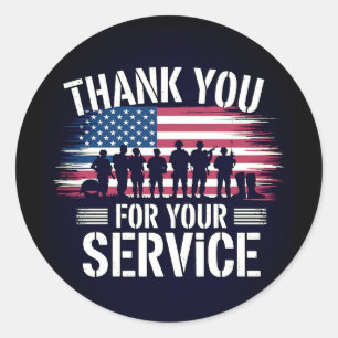 Thank You for Your Service: Veterans Day 2025  Classic Round Sticker