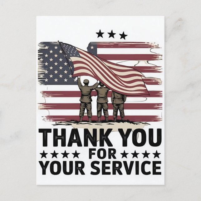 Thank You for Your Service: Veterans Day 2025  Holiday Postcard (Front)
