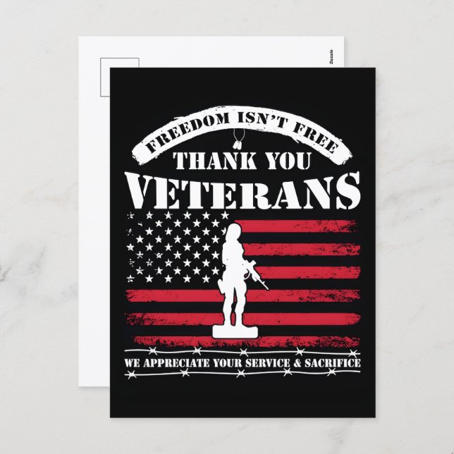 Thank You for Your Service: Veterans Day 2025  Holiday Postcard (Front/Back)