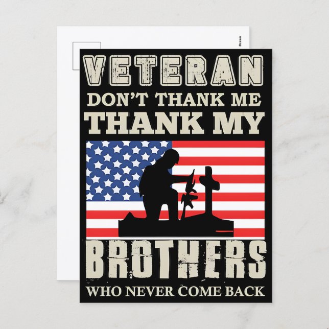 Thank You for Your Service: Veterans Day 2025  Holiday Postcard (Front/Back)