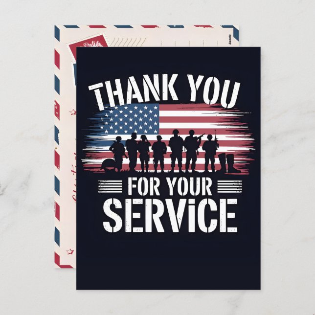 Thank You for Your Service: Veterans Day 2025  Holiday Postcard (Front/Back)