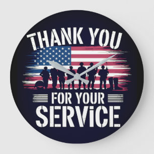 Thank You for Your Service: Veterans Day 2025  Large Clock
