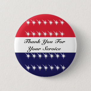 Thank You For Your Service  Veterans Day  6 Cm Round Badge