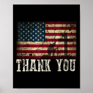 Thank You For Your Services Patriotic - Veterans D Poster