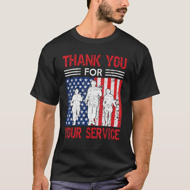 Thank you for your services Patriotic Veterans day T-Shirt (Front)