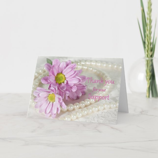 Thank You for your support card with daisies (Front)