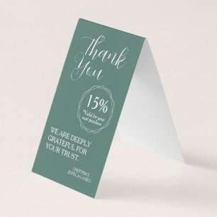 Thank You for Your Support Discount Voucher Business Card