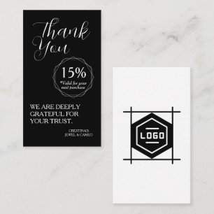 Thank You for Your Support   Discount Voucher Business Card