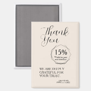 Thank You for Your Support Discount Voucher Magnet