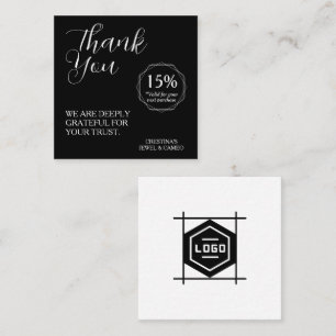Thank You for Your Support   Discount Voucher Square Business Card