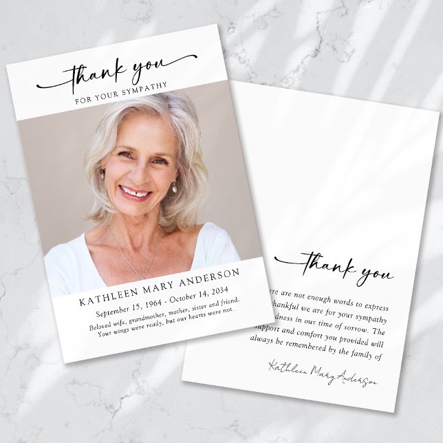 Thank You for Your Sympathy Photo Card (Creator Uploaded)