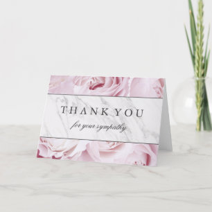 Thank You for Your Sympathy   Roses & Marble Card