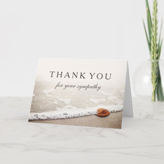 Thank You For Your Sympathy | Seashell on a Beach Card (Front)