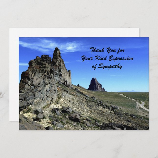 Thank You for Your Sympathy, Shiprock Note Card (Front/Back)