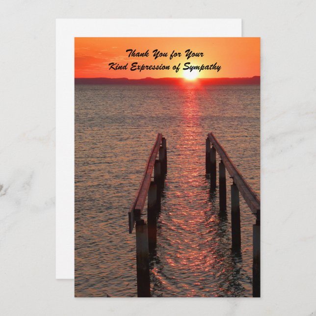 Thank You for Your Sympathy, Sunset, Ocean Card (Front/Back)
