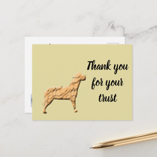 Thank You For Your Trust Business Dog Animal Postcard (Front/Back In Situ)