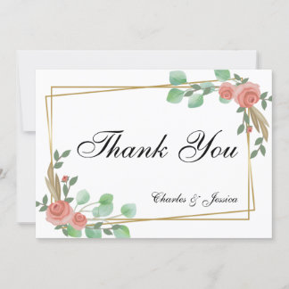 Thank You Foral Custom Wedding Card