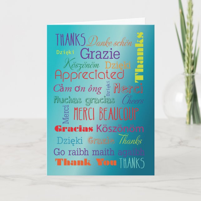 Thank You Foreign Language Words Card (Front)