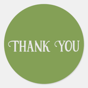 Thank You Forest Green Solid Color Plain Classic Round Sticker