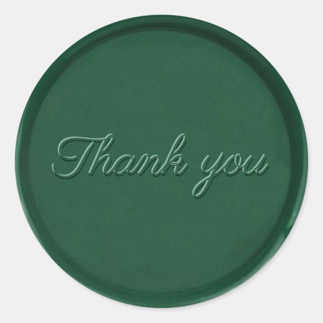 Thank you Forest Green Wax Seal Sticker (Front)