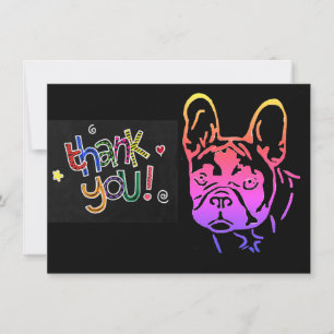 Thank you Französische Bulldogge Postkarte Invitation
