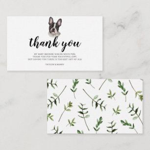 Thank you French Bulldog Frenchie Pup Baby Shower Enclosure Card