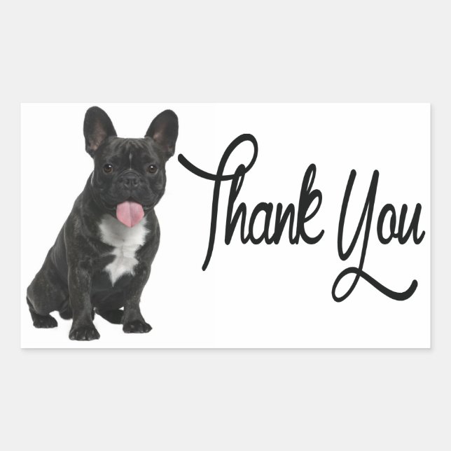 Thank You French Bulldog Puppy Dog Sticker (Front)
