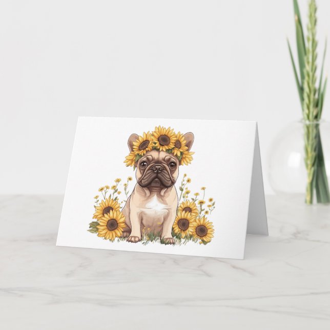 Thank You French Bulldog Sunflowers (Front)