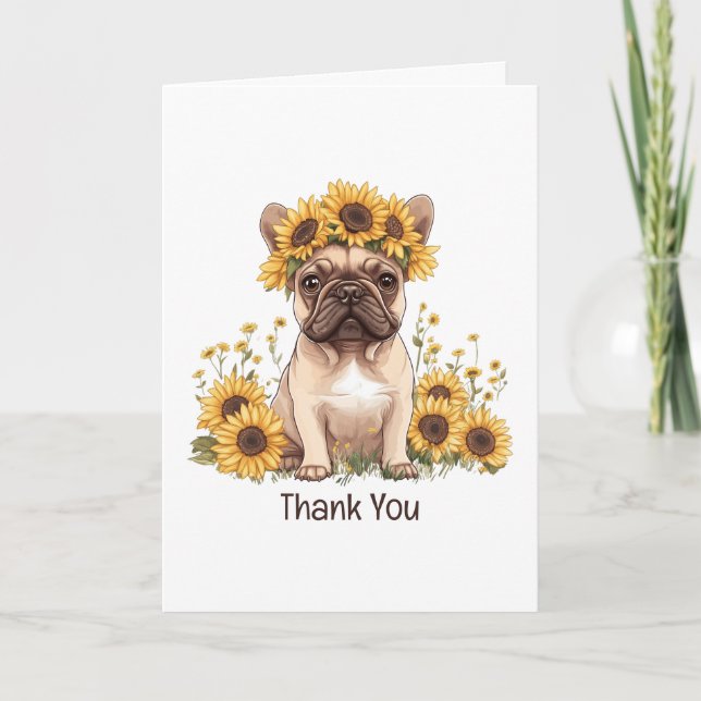 Thank You French Bulldog Sunflowers (Front)