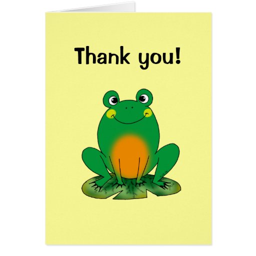 Thank you! (frog) greeting card | Zazzle