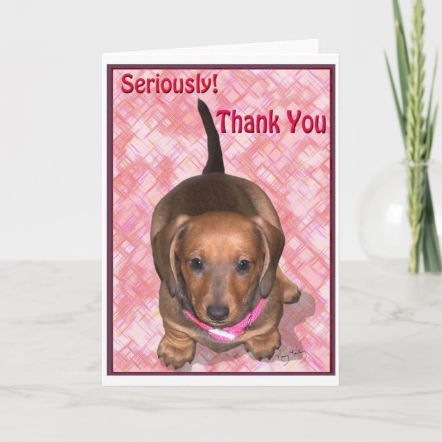 Thank You from A little Dachshund Puppy Card (Front)